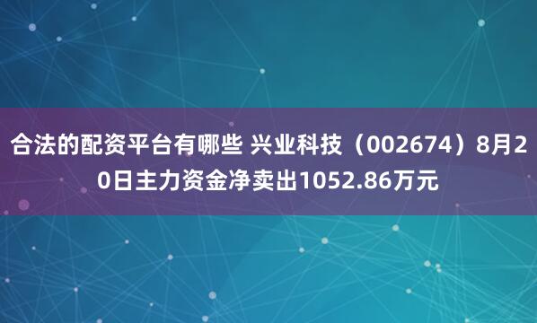 合法的配资平台有哪些 兴业科技（002674）8月20日主力资金净卖出1052.86万元