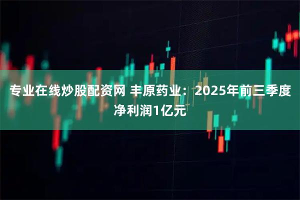 专业在线炒股配资网 丰原药业：2025年前三季度净利润1亿元